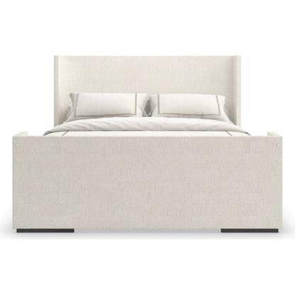 Shelter Me King Bed by Caracole in ivory and almost black. Made from poplar in a unique style.