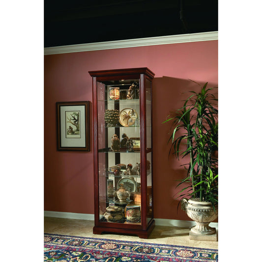 Two Way Door Curio Victorian Cherry by Pulaski Furniture in medium brown victorian cherry. Made from select hardwood, mdf in a traditional style.