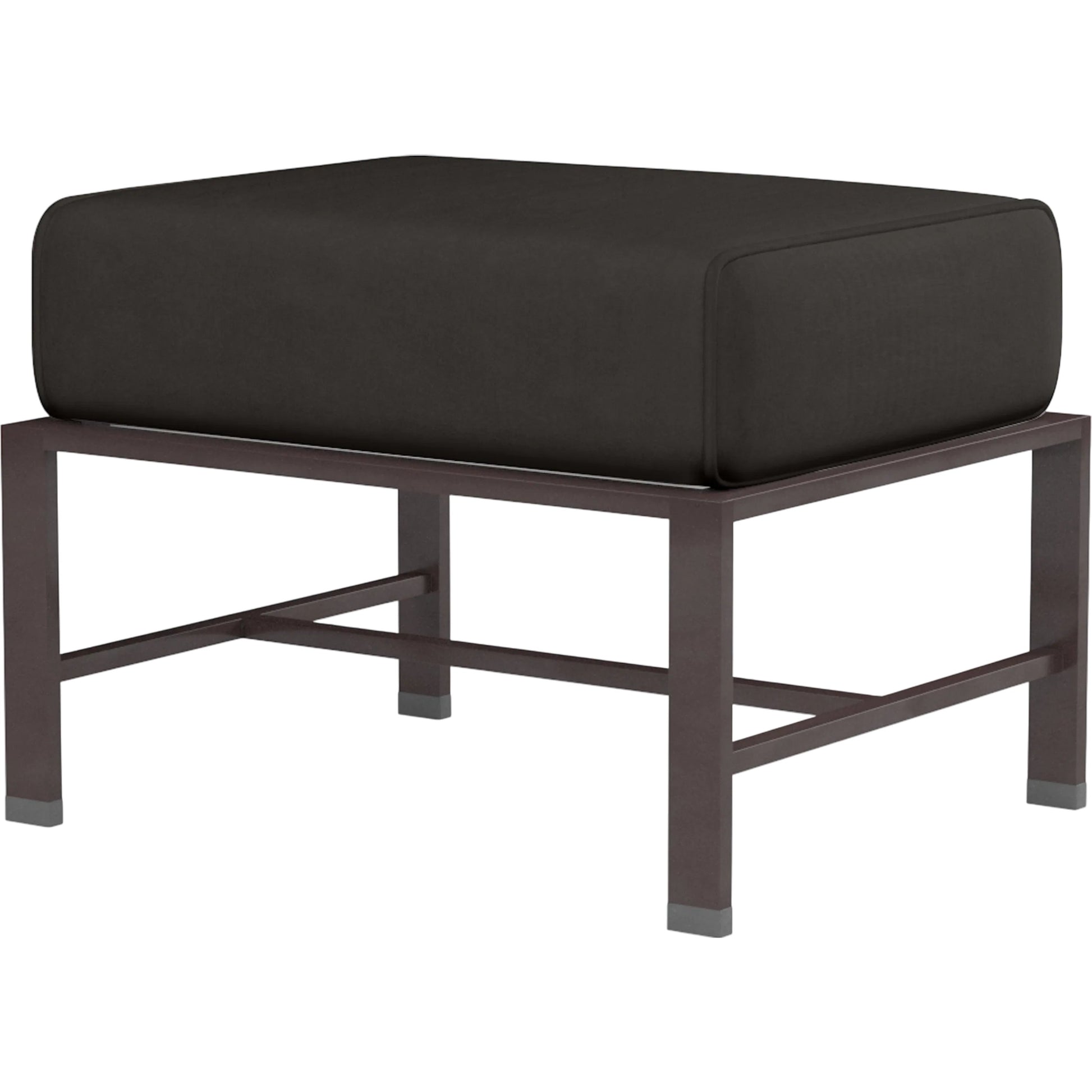 La Jolla Outdoor Ottoman by Sunset West in browns. Made from aluminum in a modern style.