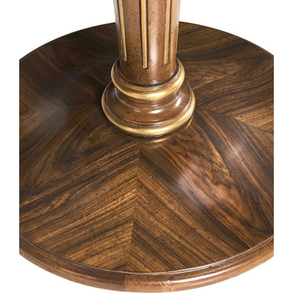 Trianon Accent Table by Jonathan Charles in oak leaf parquetry. Made from local mahogany, marquetry veneer, mdf in a traditional style.