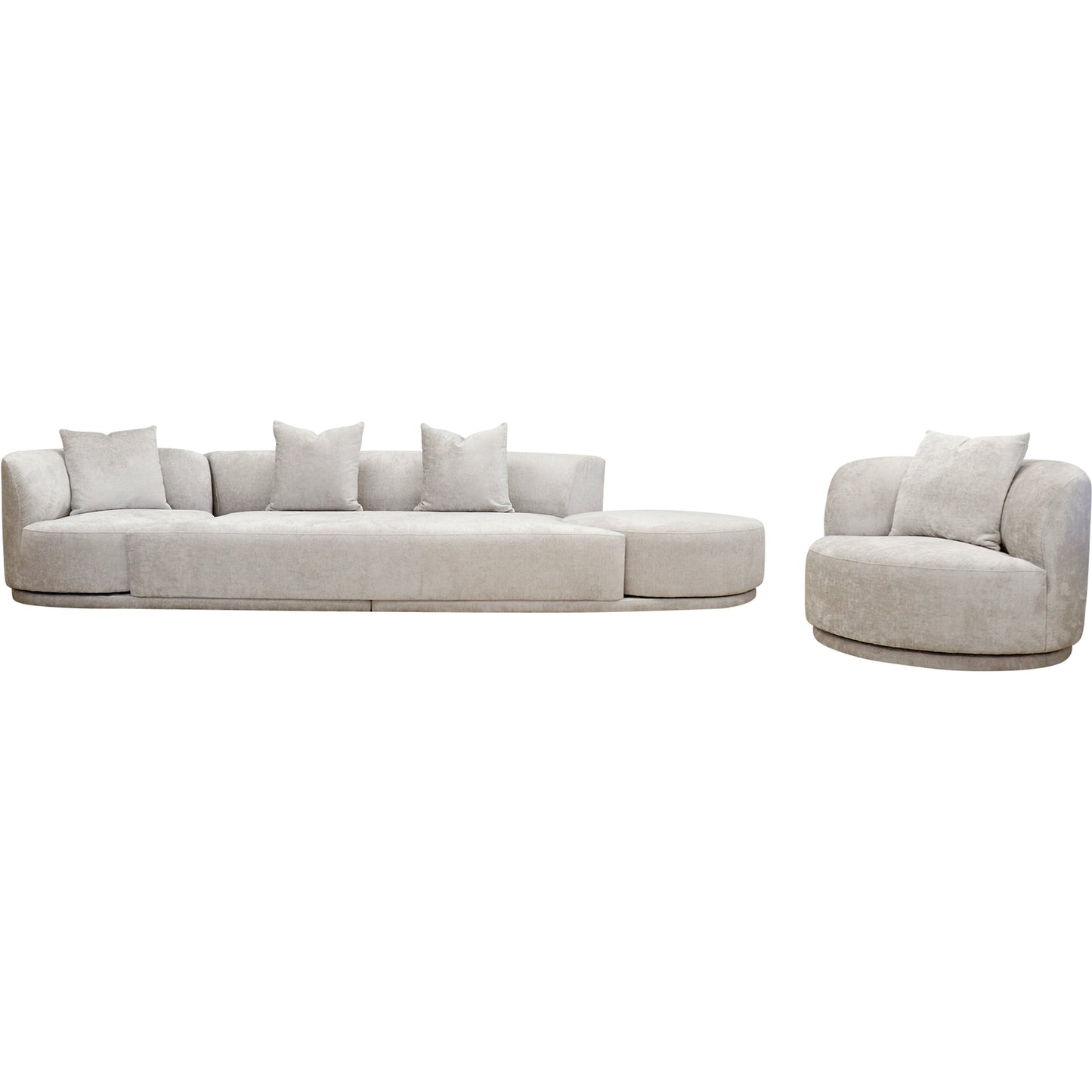 005 SI-2030335 | Additional Silo | Cielo 4 Piece Living Room Set by Pasargad Home in warm grey. Made from polyester fabric in a modern style.