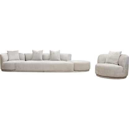 Cielo 4 Piece Living Room Set by Pasargad Home in warm grey. Made from polyester fabric in a modern style.