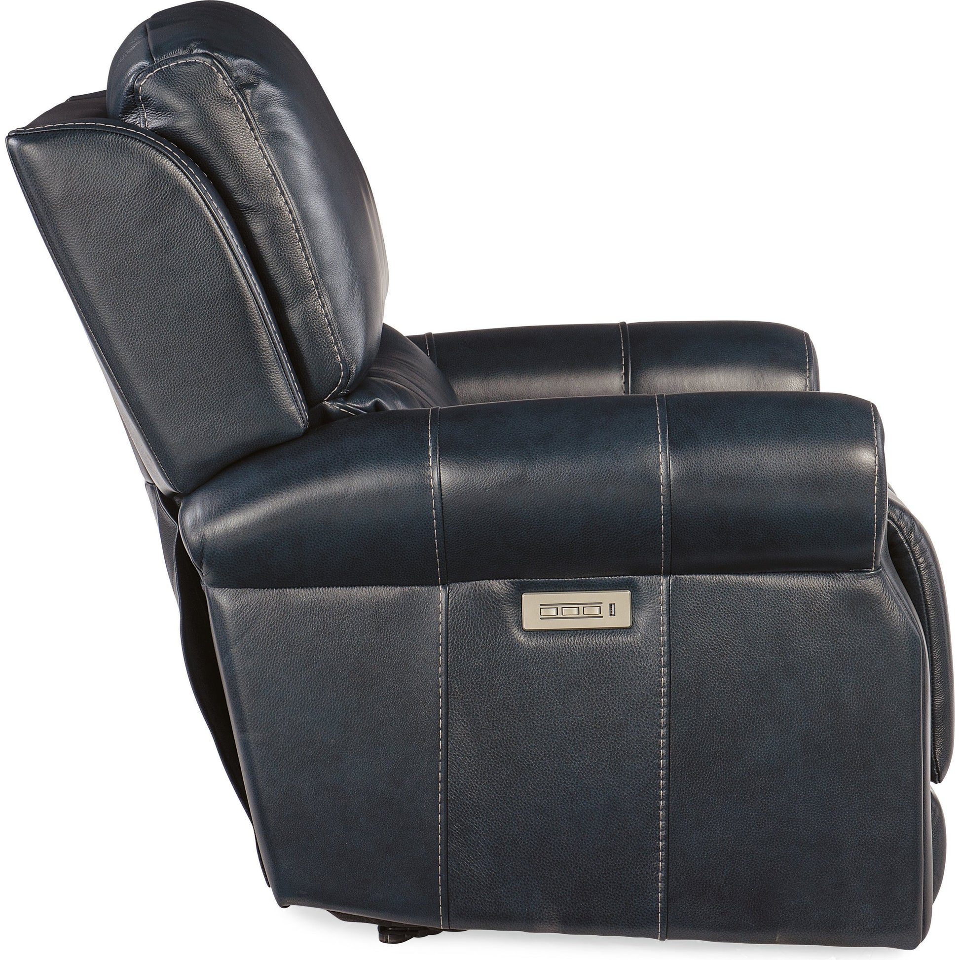 Eisley Power Recliner by Hooker Furniture in sorrento night seas. Made from leather in a traditional style.