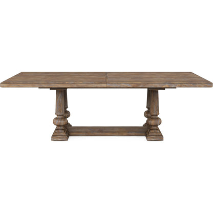 Architrave Trestle Dining Table by A.R.T. Furniture in almond. Made from pine solids and veneer, resin in a traditional style.