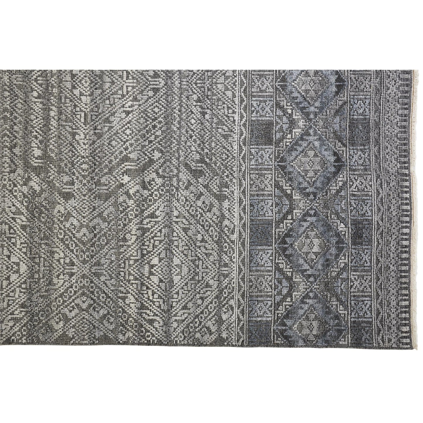 012 SI-1753207,SI-1753208,SI-1753209,SI-1753211,SI-1753215 | Closeup | Payton Transitional Diamond Rug - 6495F by Feizy. Made from viscose, wool in a unique style.