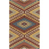Dark Brown, Rose, Blue, Mustard, Beige / 4' x 6'