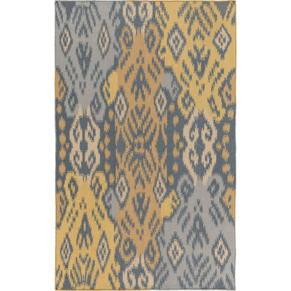 Wanderer WRR-2004 Indoor/Outdoor Rug by Surya in deep teal, brown, mustard, gray, beige. Made from 100% wool in a unique style.
