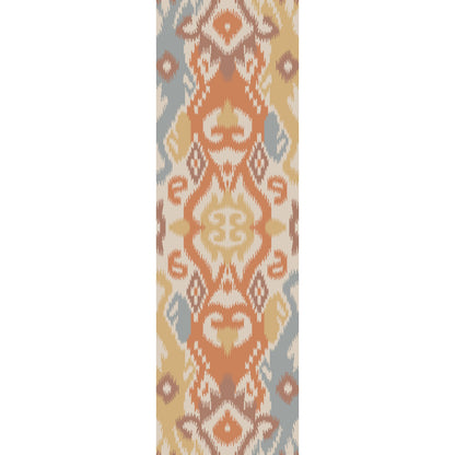 Wanderer WRR-2008 Indoor/Outdoor Rug by Surya in dusty coral, mustard, pale blue, plum, light gray. Made from 100% wool in a unique style.