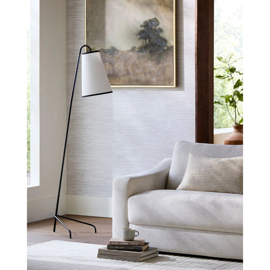 Witsand Floor Lamp by Surya in black. Made from iron, linen, polystyrene in a modern style.