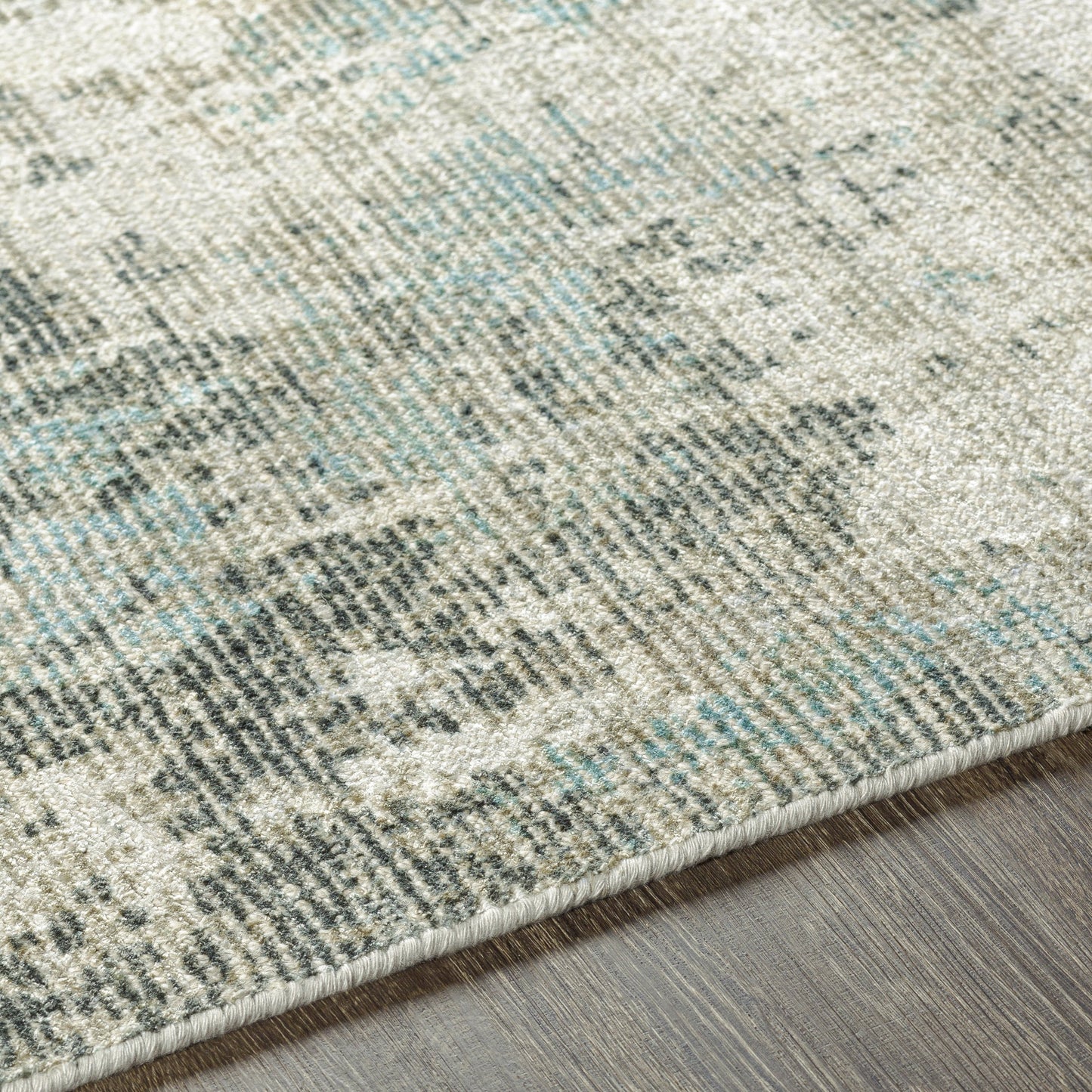 004 SI-1893585,SI-1893586,SI-1893587,SI-1893588 | Closeup | Wilson Rug - 26943 by Surya in light slate, light beige. Made from 60% wool, 40% viscose in a unique style.