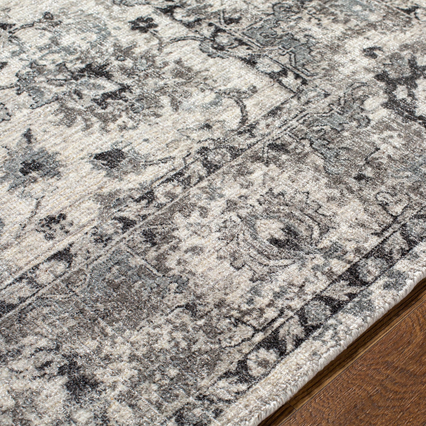 003 SI-1893601,SI-1893602,SI-1893603,SI-1914795,SI-1914796 | Closeup | Wilson Rug - 30243 by Surya in charcoal, medium gray, gray, light gray, oatmeal, black. Made from unique in a unique style.