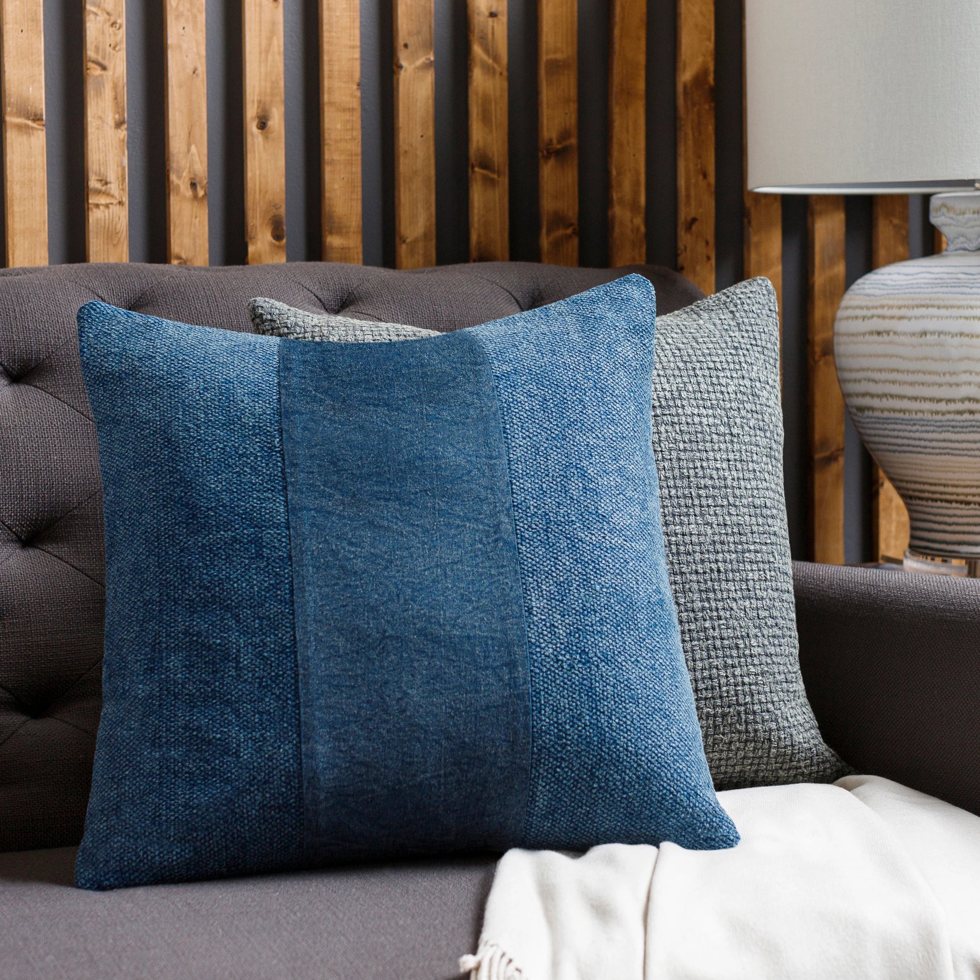 Washed Stripe Pillow - 33880 by Surya. Made from 100% cotton in a traditional style.