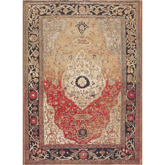 Warsaw WSW-2303 Rug by Livabliss in crimson, ivory, midnight blue, gold, charcoal. Made from polypropylene, polyester in a unique style.