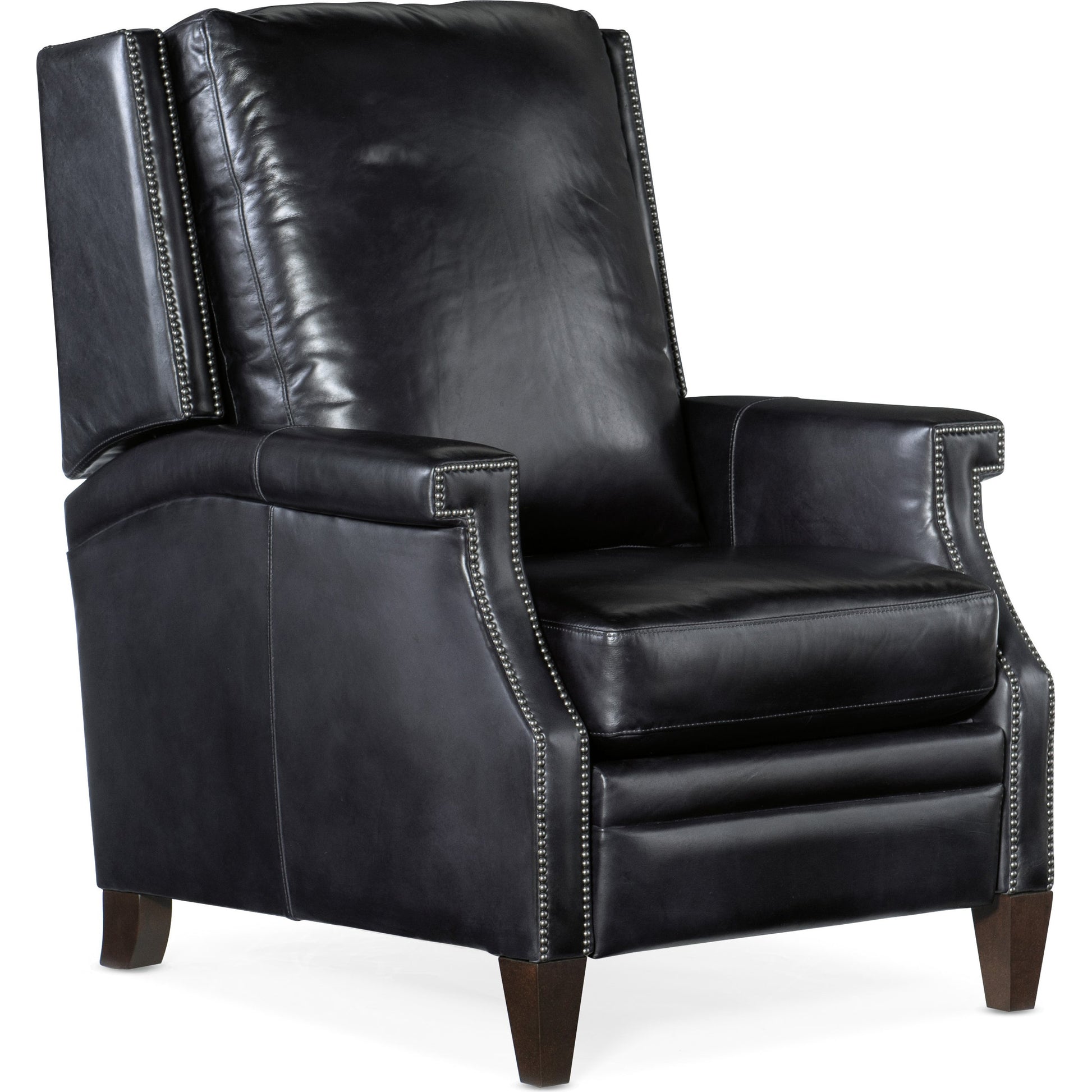 Collin Manual Push Back Recliner by Hooker Furniture in checkmate pawn. Made from leather in a traditional style.