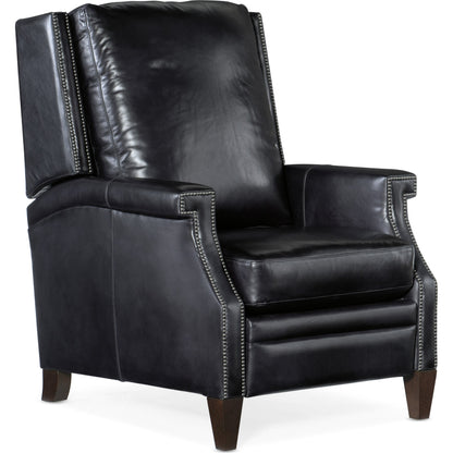 Collin Manual Push Back Recliner by Hooker Furniture in checkmate pawn. Made from leather in a traditional style.