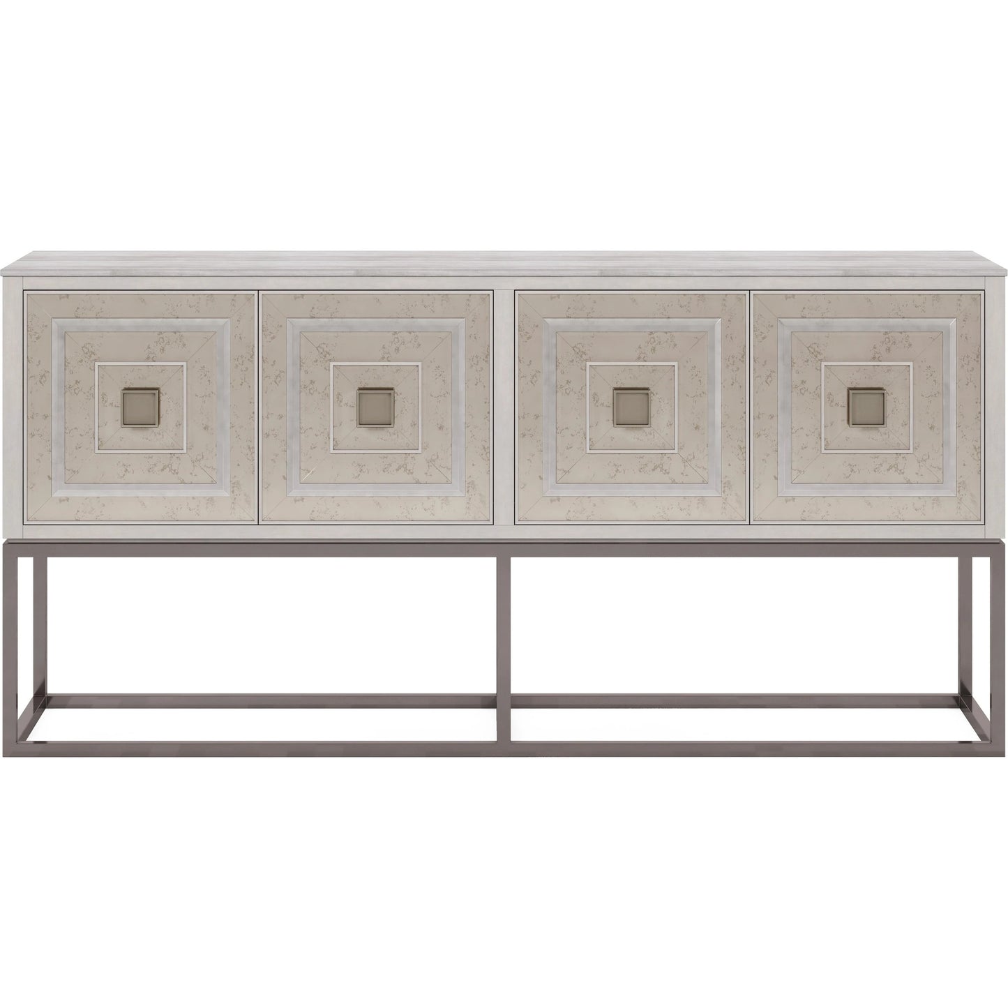 002 SI-2155803 | Additional Silo | Mezzanine Accent/Media Console by A.R.T. Furniture in dove gray. Made from parawood, poplar solids, maple veneer, mirror, travertine, steel in a modern style.