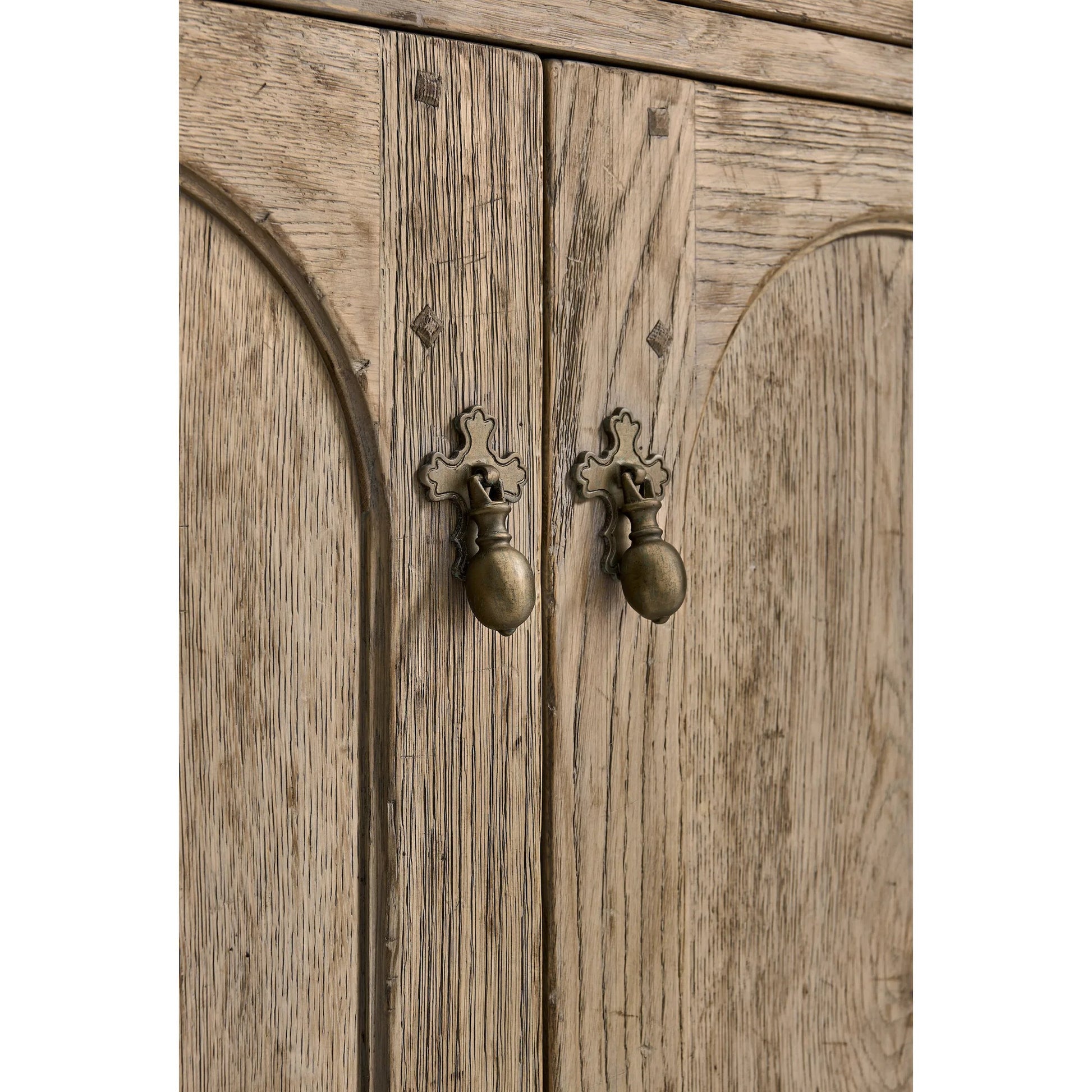 Sagehill Arched-Door Credenza by Jonathan Charles in timberon grey oak. Made from oak in a traditional style.