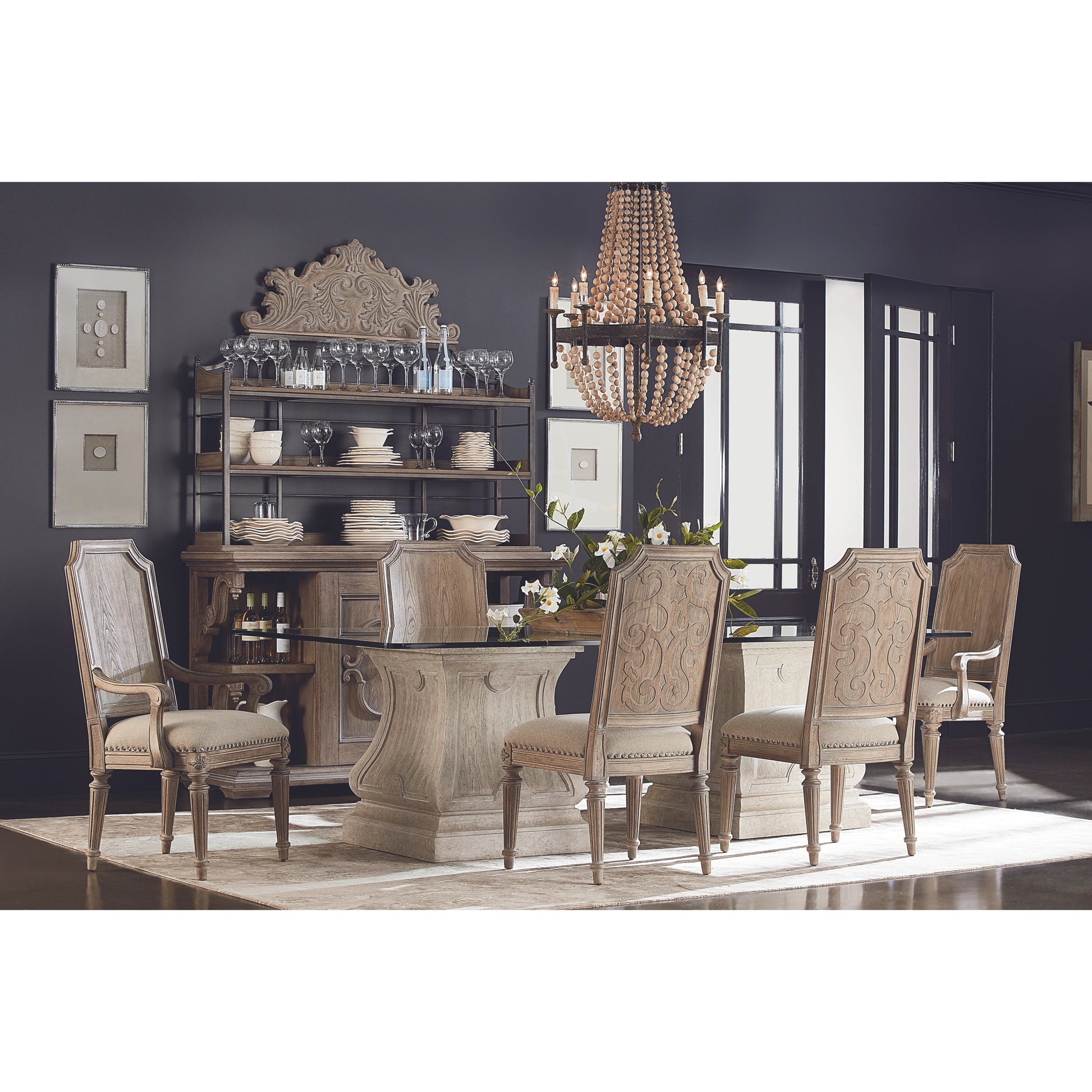 Arch Salvage Mills Side Chair (Set of 2) by A.R.T. Furniture. Made from parrawood solids, cathedral elm veneers, foam, fabric, metal in a traditional style.