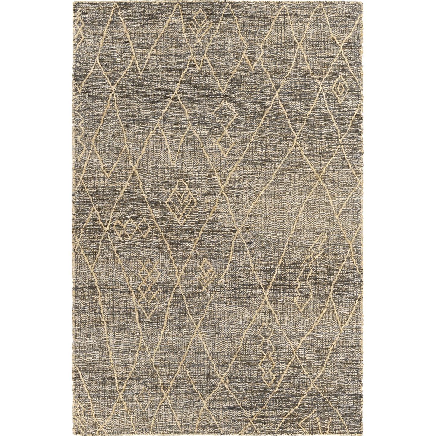 001 SI-1796568,SI-1796570,SI-1796571 | Primary Silo | Watford Rug - 27258 by Surya in charcoal, tan. Made from 60% jute, 40% wool in a unique style.