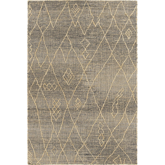 Watford Rug - 27258 by Surya in charcoal, tan. Made from 60% jute, 40% wool in a unique style.
