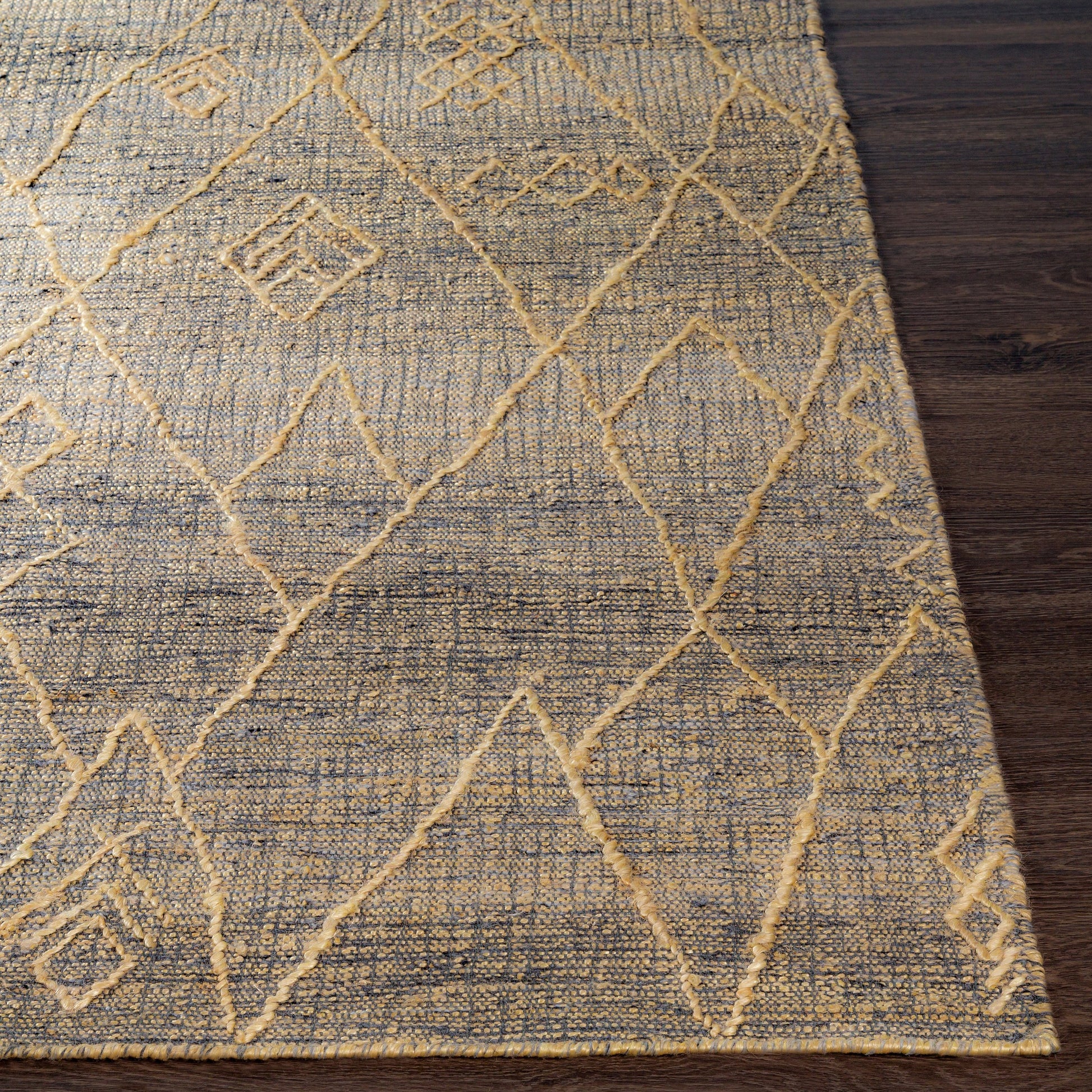 Watford Rug - 27258 by Surya in charcoal, tan. Made from 60% jute, 40% wool in a unique style.