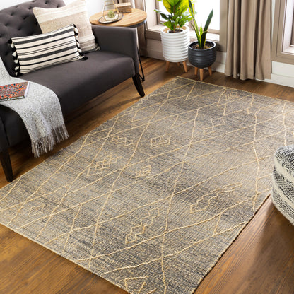 Watford Rug - 27258 by Surya in charcoal, tan. Made from 60% jute, 40% wool in a unique style.