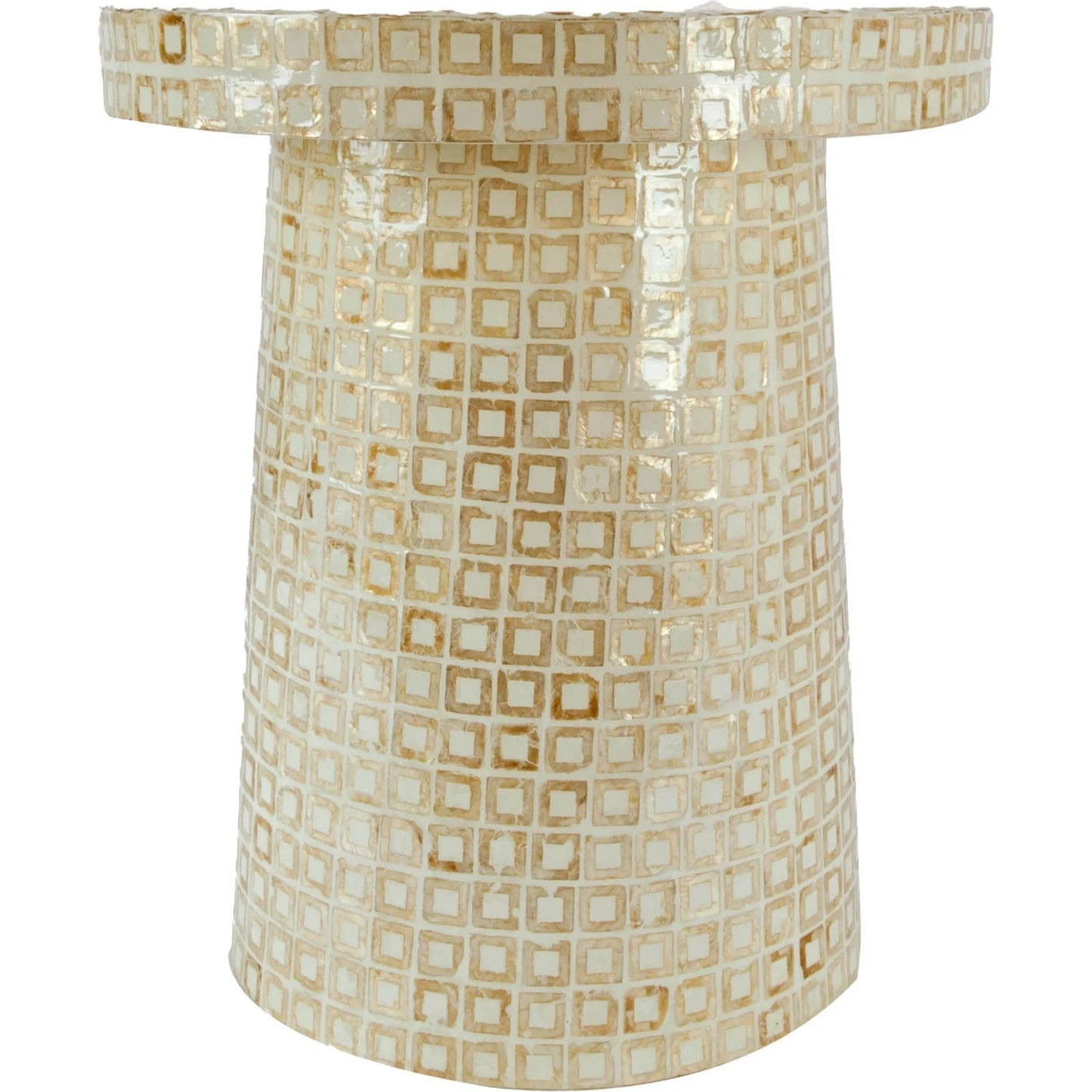 003 SI-2452976 | Additional Silo | Waterlily Side Table by LH Imports in white, gold. Made from unique in a eclectic & global style.