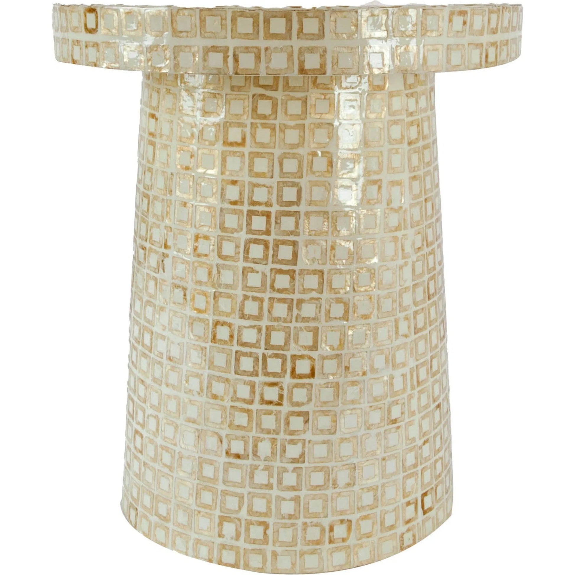 Waterlily Side Table by LH Imports in white, gold. Made from unique in a eclectic & global style.