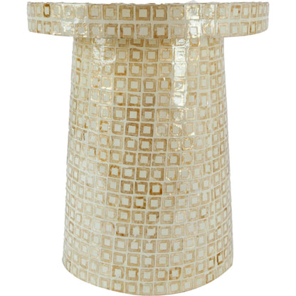 Waterlily Side Table by LH Imports in white, gold. Made from unique in a eclectic & global style.