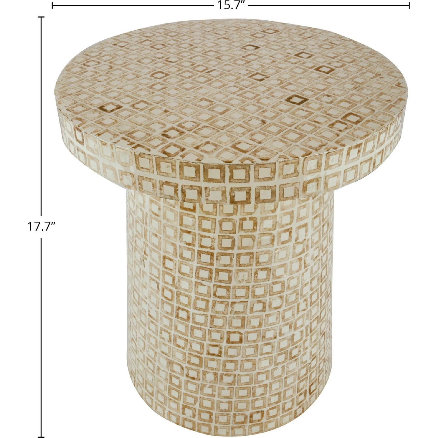 002 SI-2452976 | Additional Silo | Waterlily Side Table by LH Imports in white, gold. Made from unique in a eclectic & global style.