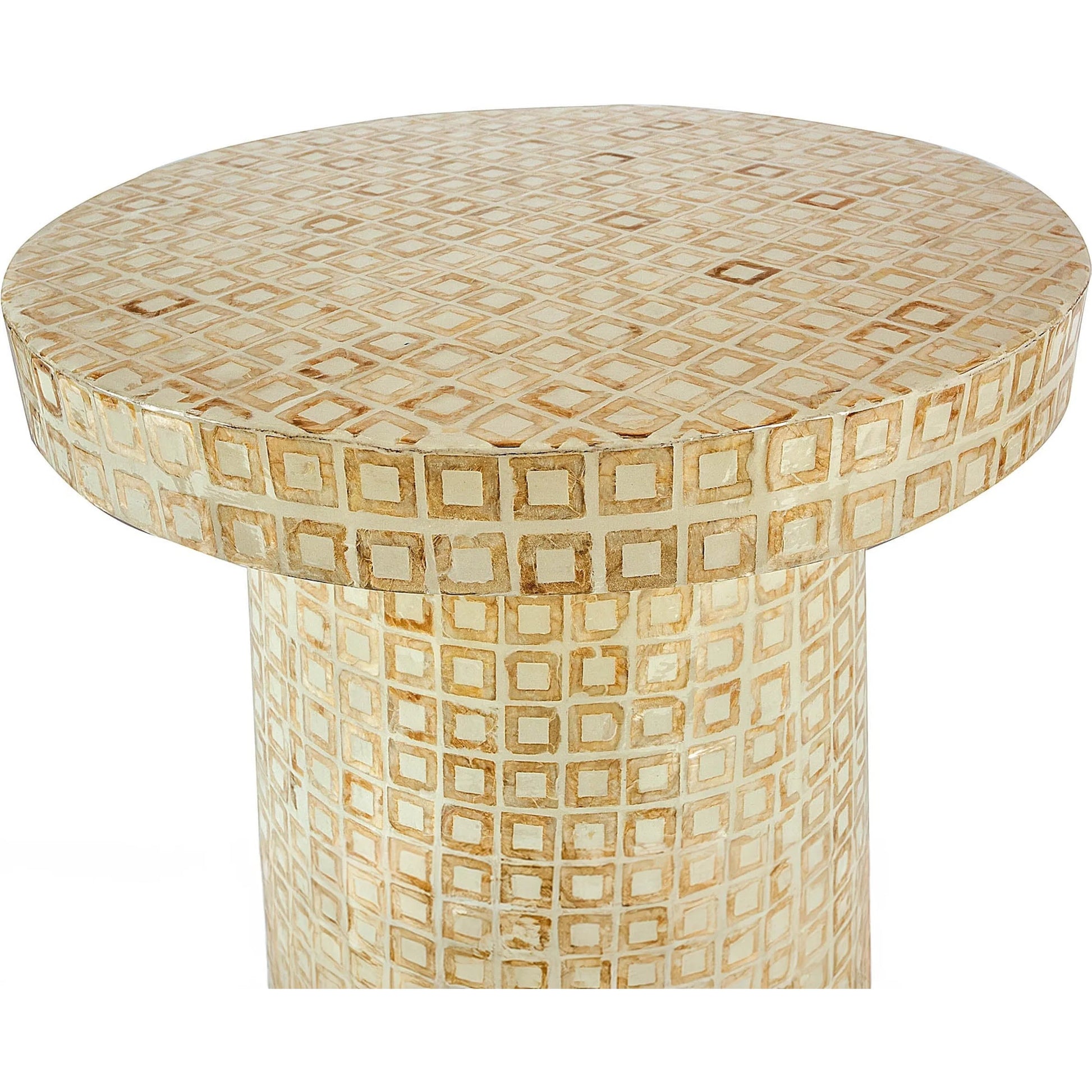 Waterlily Side Table by LH Imports in white, gold. Made from unique in a eclectic & global style.