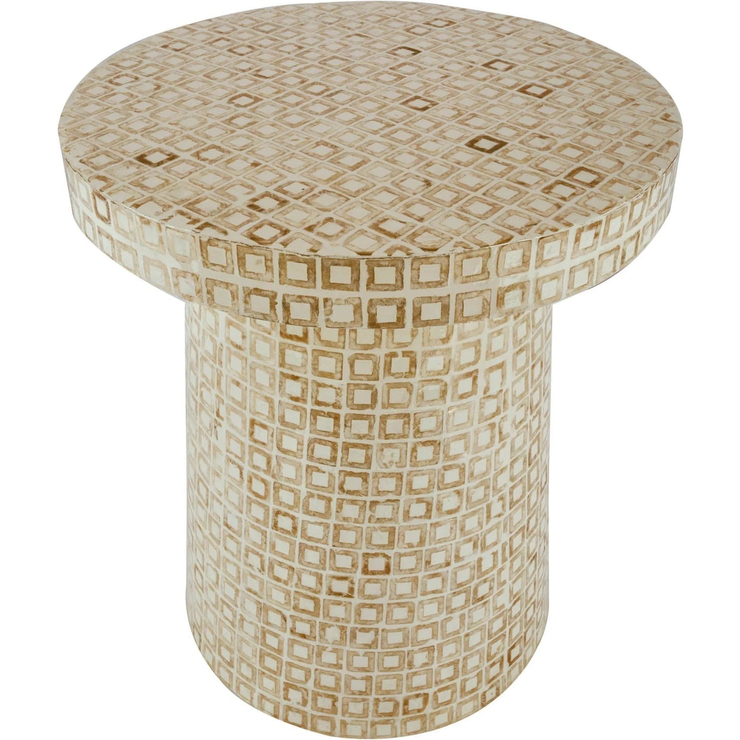 001 SI-2452976 | Primary Silo | Waterlily Side Table by LH Imports in white, gold. Made from unique in a eclectic & global style.