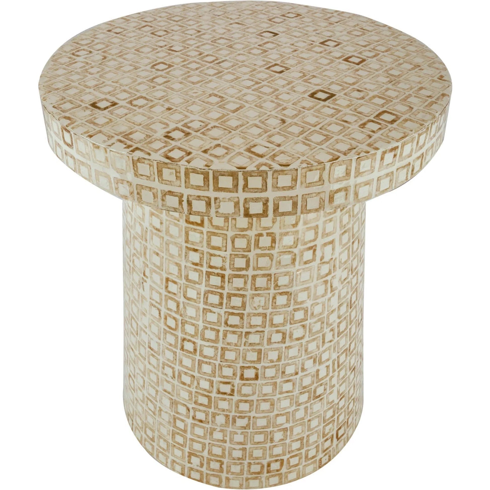 Waterlily Side Table by LH Imports in white, gold. Made from unique in a eclectic & global style.
