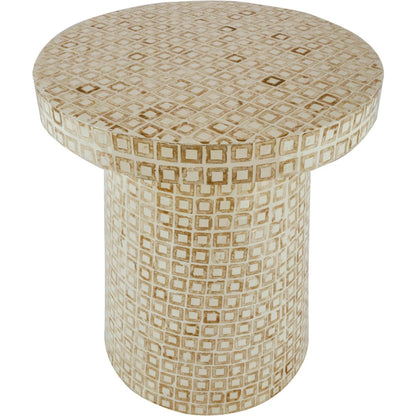 Waterlily Side Table by LH Imports in white, gold. Made from unique in a eclectic & global style.
