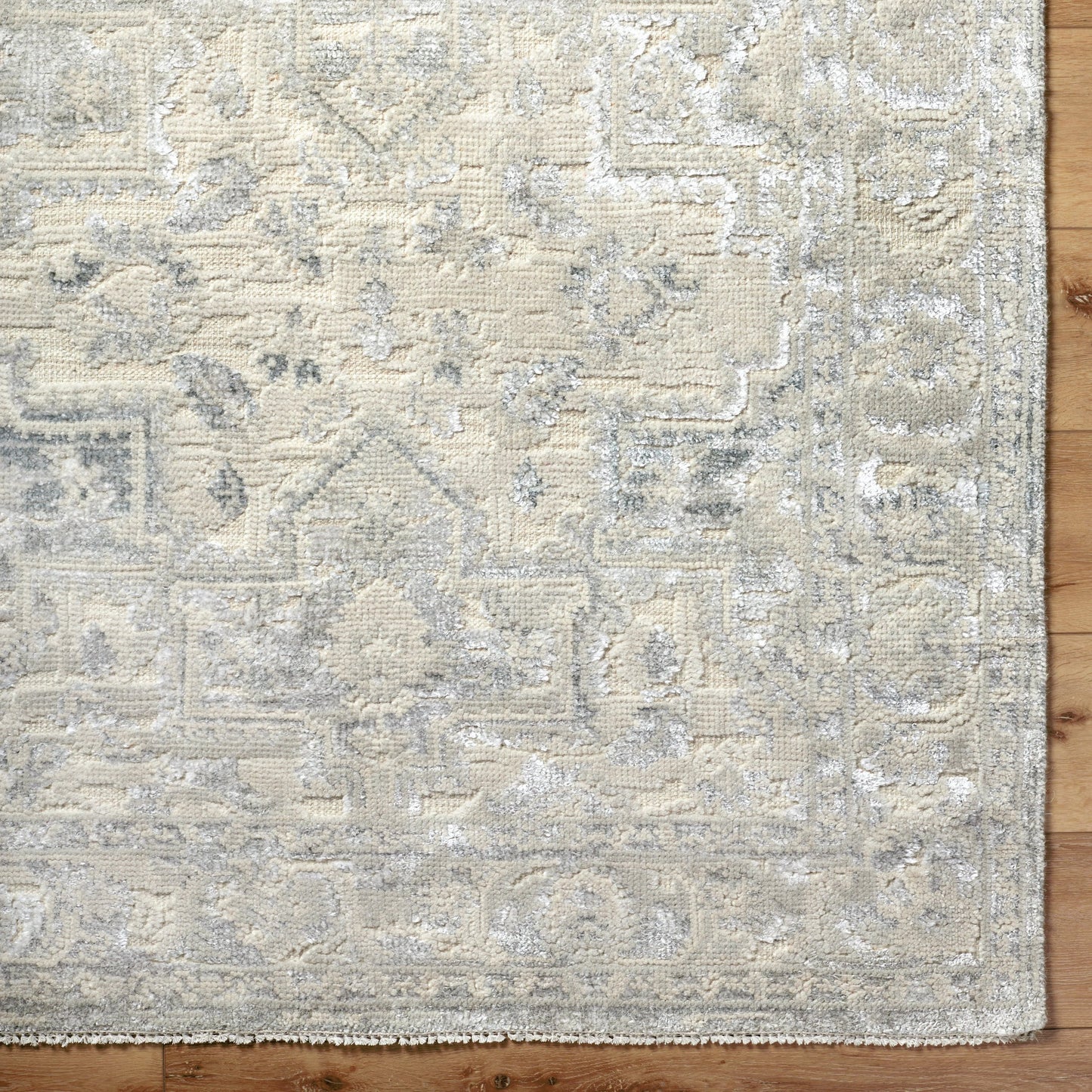 004 SI-1915302,SI-1915303,SI-1915304,SI-1915305,SI-1915306 | Closeup | Waterloo WTL-2300 Rug by Surya in light gray, ivory. Made from main: 65% wool, main: 35% viscose in a unique style.