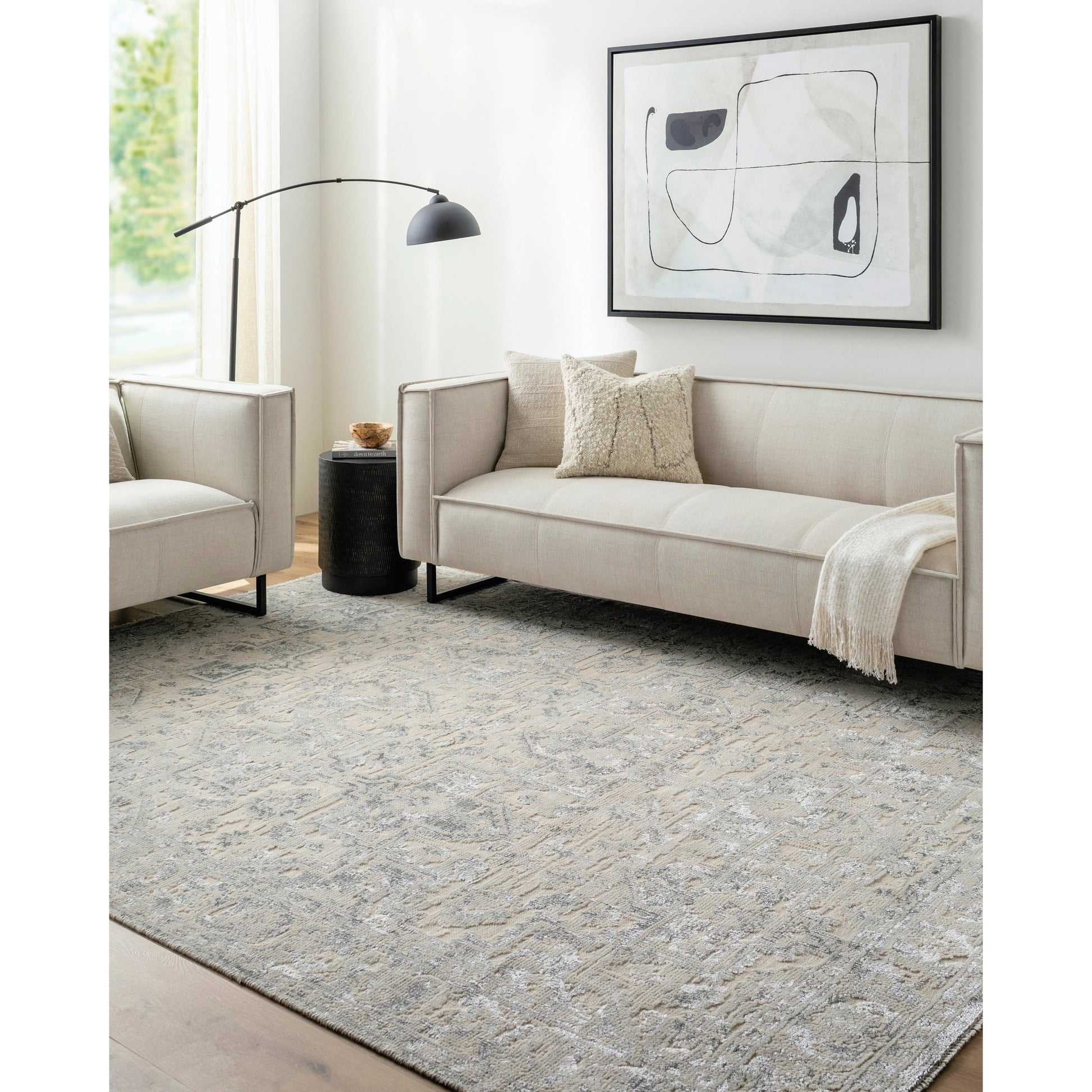 Waterloo WTL-2300 Rug by Surya in light gray, ivory. Made from main: 65% wool, main: 35% viscose in a unique style.