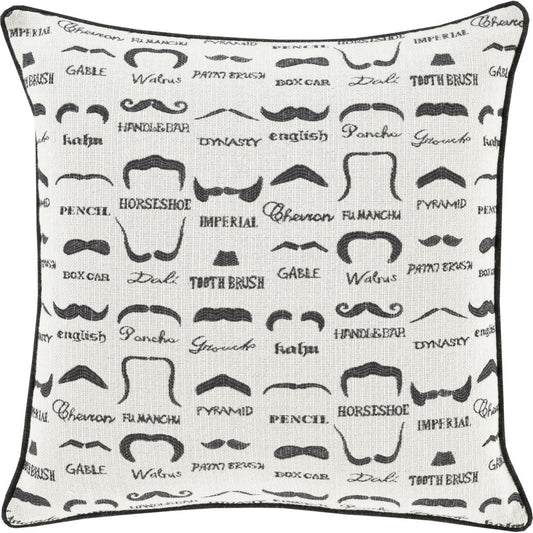 Wax That Stache Pillow - 33665 by Surya. Made from unique in a modern style.