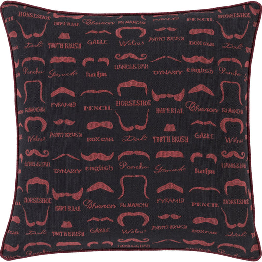 Wax That Stache Pillow - 33665 by Surya. Made from unique in a modern style.