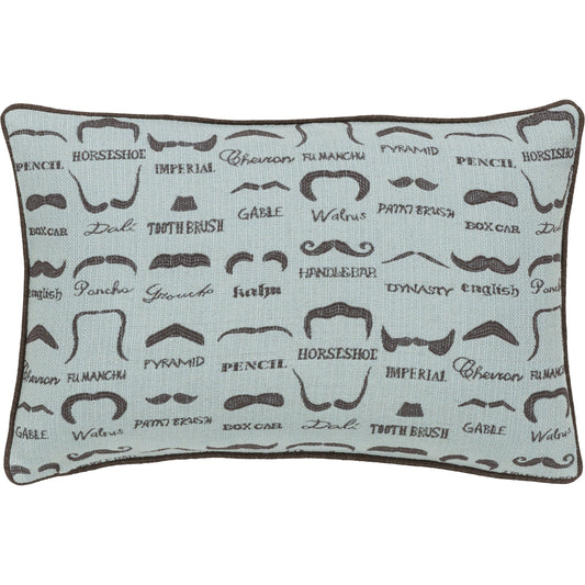 Wax That Stache Pillow - 33665 by Surya. Made from unique in a modern style.