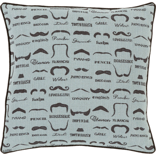 Wax That Stache Pillow - 33665 by Surya. Made from unique in a modern style.