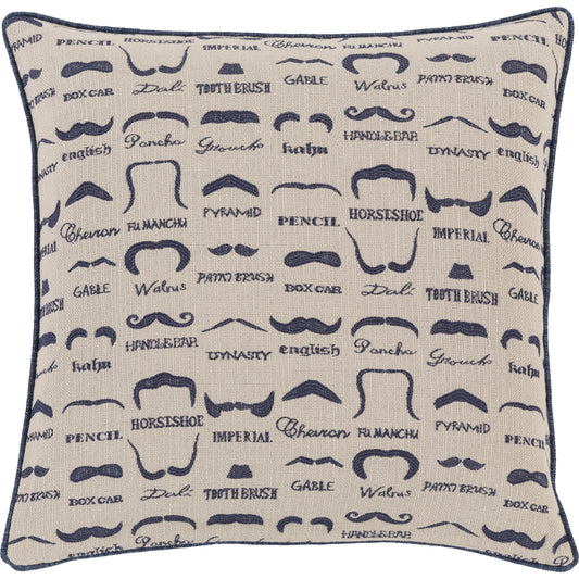 Wax That Stache Pillow - 33665 by Surya. Made from unique in a modern style.