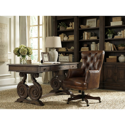 Bradley Executive Chair by Hooker Furniture in brown. Made from leather in a traditional style.