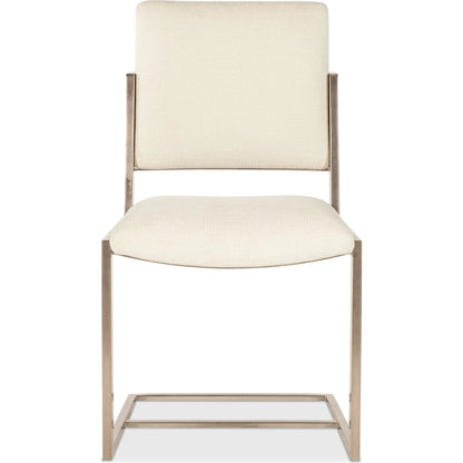 Westwood Metal Chair by Hooker Furniture in trendy snow and plated radiance. Made from wood, metal, fabric in a modern style.