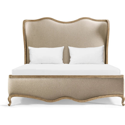 Echo Canyon Upholstered Bed by Jonathan Charles in faded oak. Made from oak, fabric in a unique style.