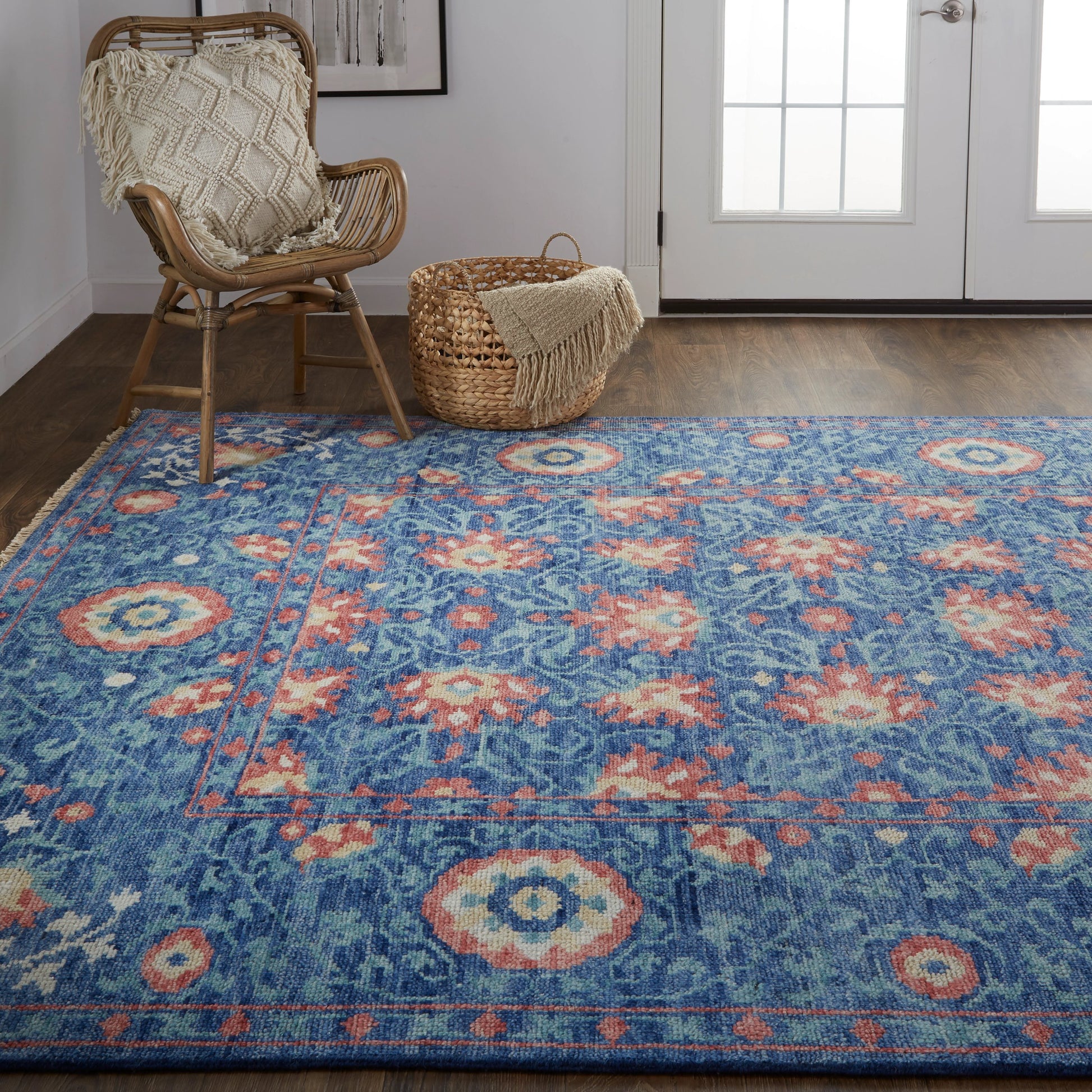 Beall Traditional & Botanical Rug - 6713F by Feizy in blue, red. Made from wool in a unique style.