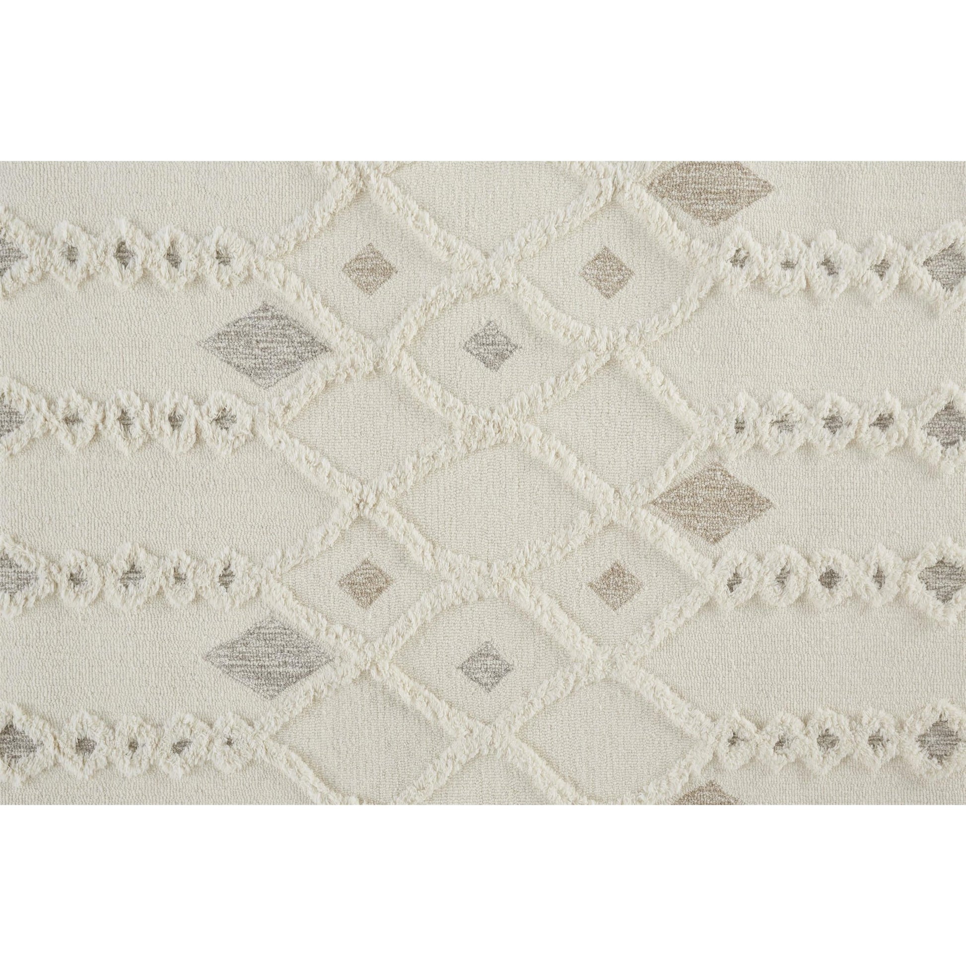 Anica Transitional Trellis & Lattice Rug - 8011F by Feizy in ivory, tan, silver. Made from wool in a unique style.