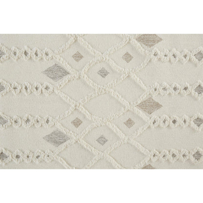 Anica Transitional Trellis & Lattice Rug - 8011F by Feizy in ivory, tan, silver. Made from wool in a unique style.