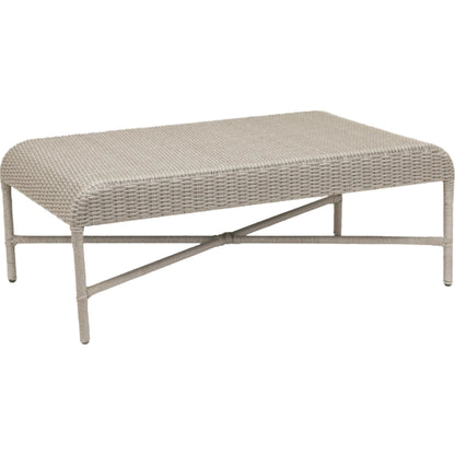 Manhattan Outdoor Coffee Table by Sunset West in gray. Made from resin wicker in a modern style.