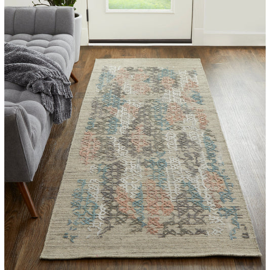 Elias Rug - 6890F by Feizy in pink, blue, taupe. Made from viscose, wool in a unique style.