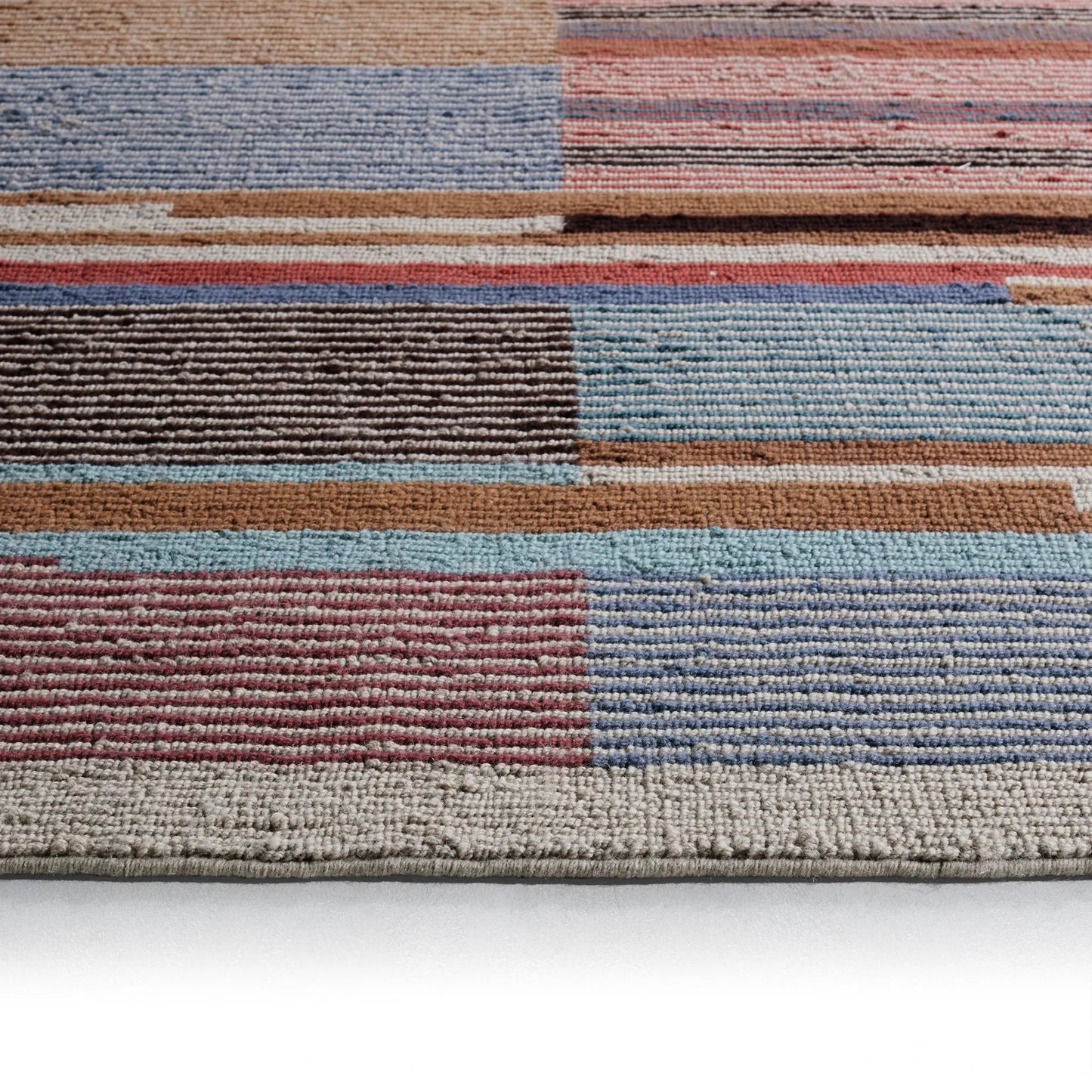 003 SI-2531446,SI-2531447,SI-2531448,SI-2531449,SI-2531450 | Closeup | Woven Construct​ WVC01 Rug by Jaipur Living in multicolor, green. Made from 65% wool 35% cotton in a unique style.